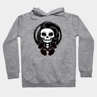 Personal Trainer Skull and Weights Black Logo Hoodie